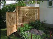 Curved trellice fence.